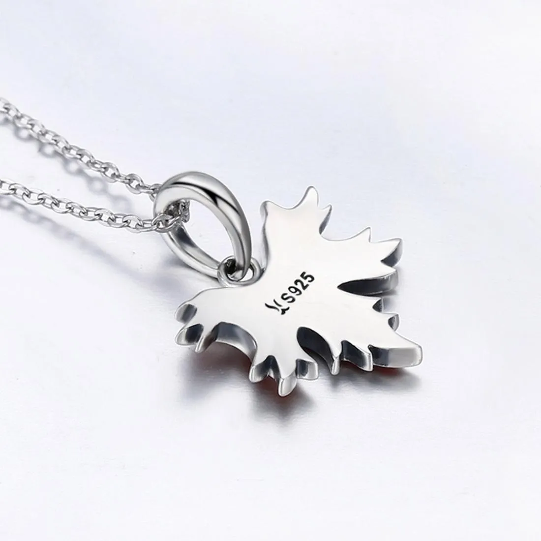 925 Sterling Silver Autumn Maple Leaf Beaded Bracelet