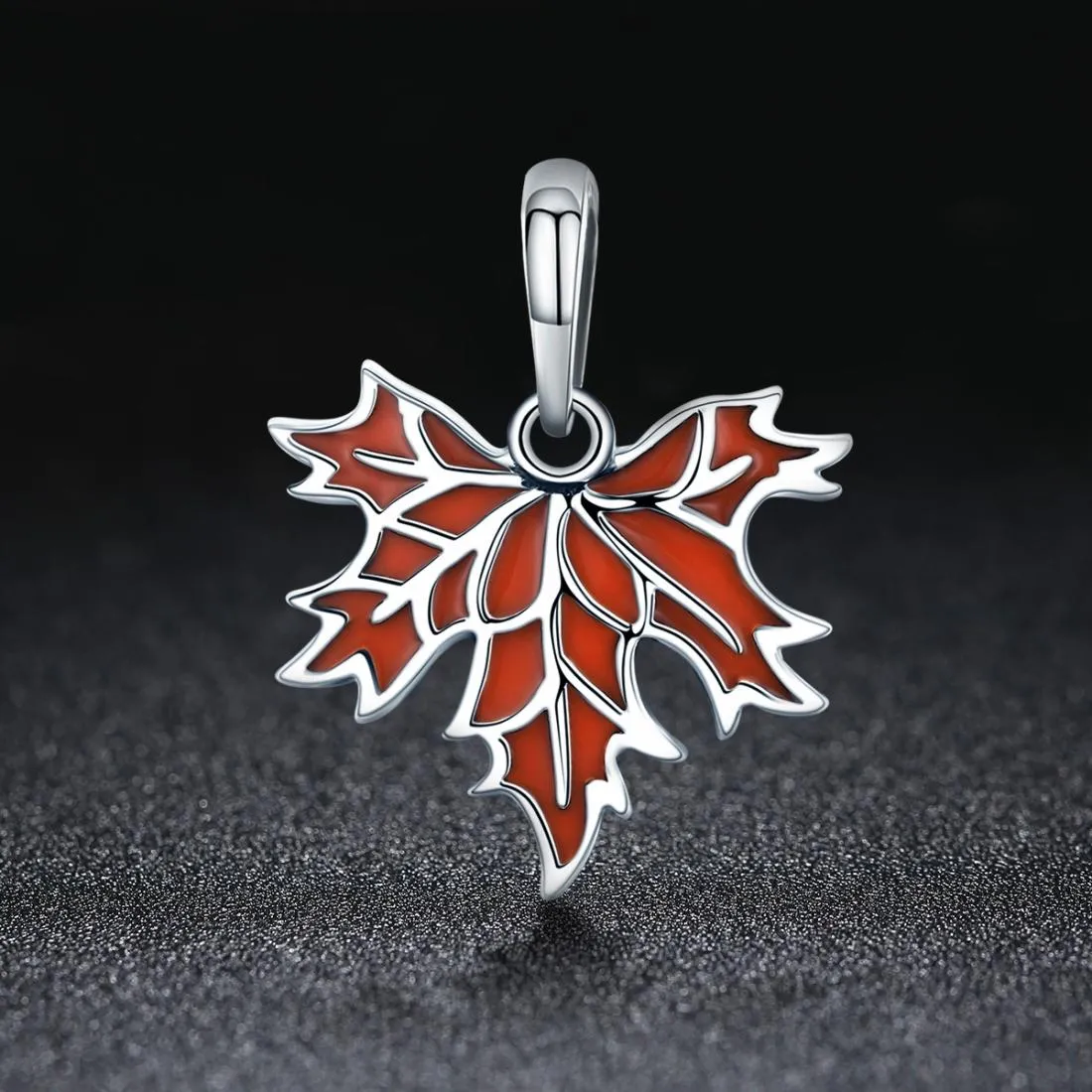925 Sterling Silver Autumn Maple Leaf Beaded Bracelet
