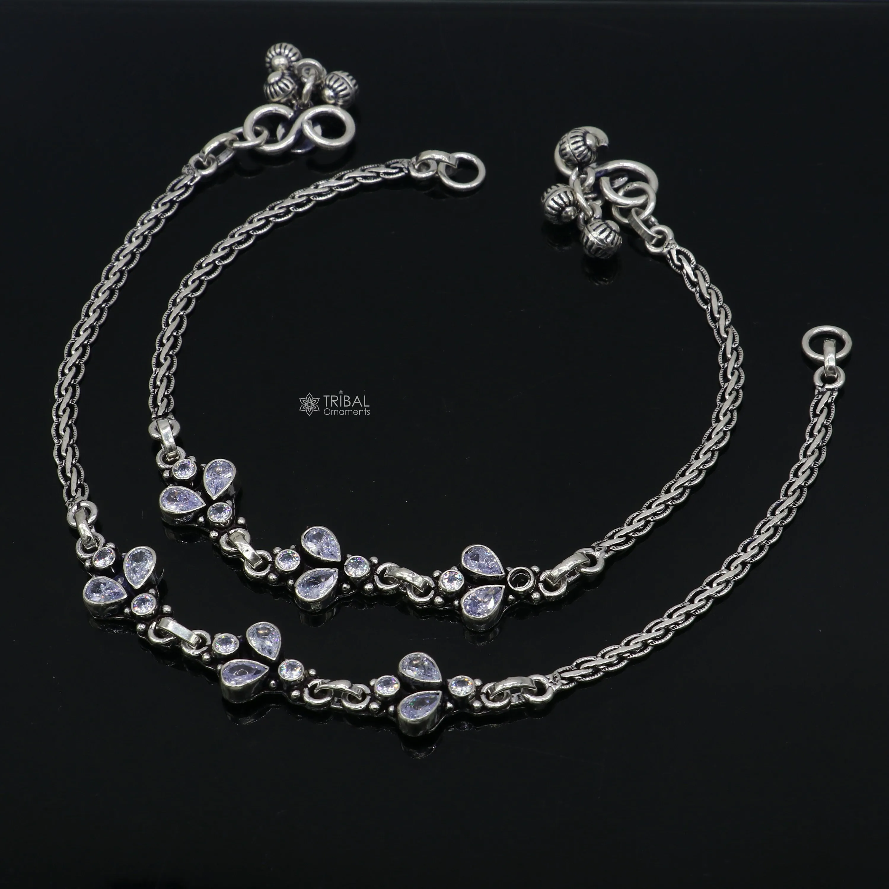 925 sterling silver handmade stylish cut stone anklets amazing Ankle bracelet for gifting belly dance jewelry ank636