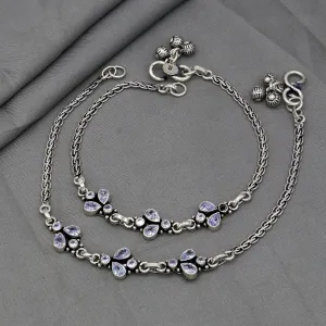 925 sterling silver handmade stylish cut stone anklets amazing Ankle bracelet for gifting belly dance jewelry ank636