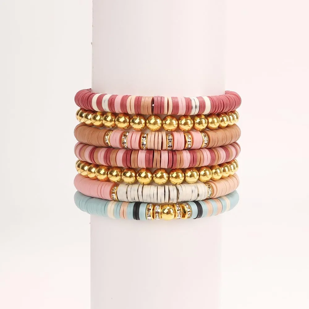 Clay Beads Bracelet Kit Friendship Bracelet Making Kit Golden Beads Clay Beads Kit for DIY Jewelry Making Birthday Gift