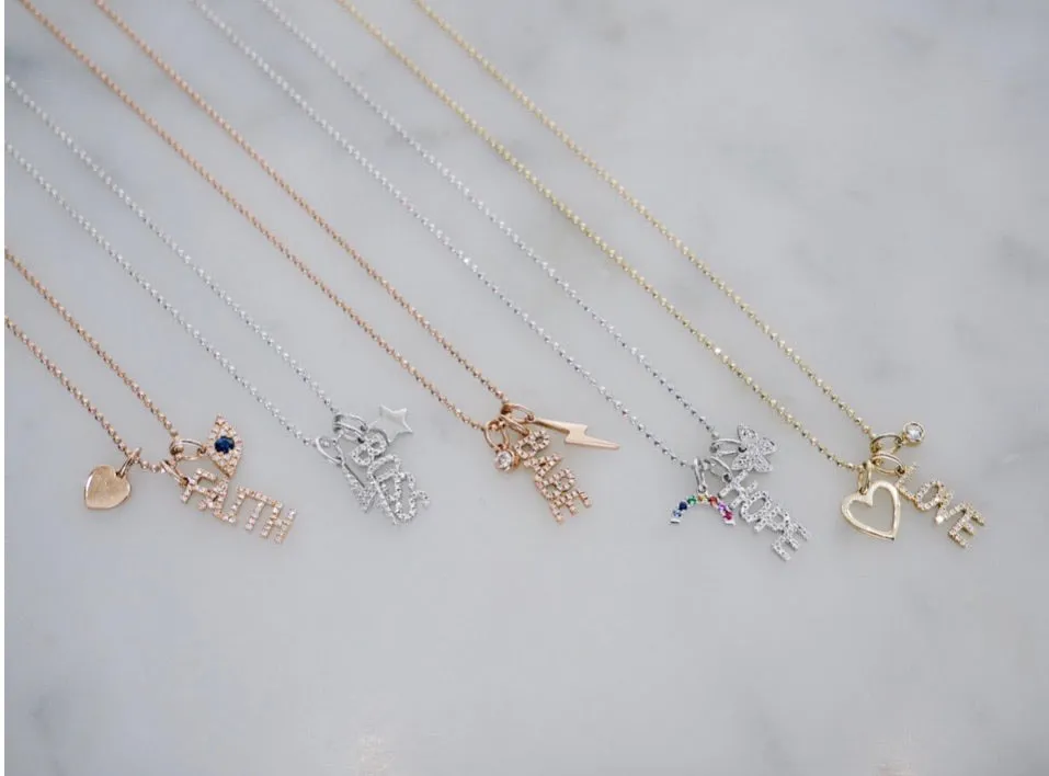 Ef Collection Diamond  Hope Charm Necklace