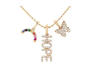 Ef Collection Diamond  Hope Charm Necklace
