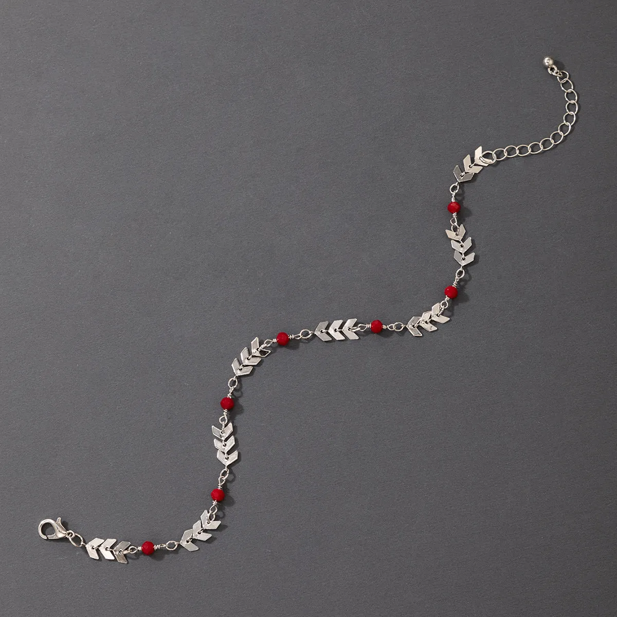 Fashion Adjustable Red Beaded Anklets for Women