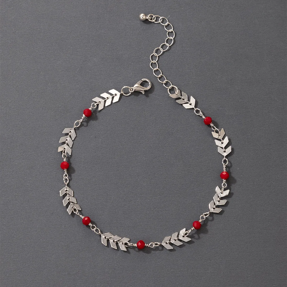 Fashion Adjustable Red Beaded Anklets for Women