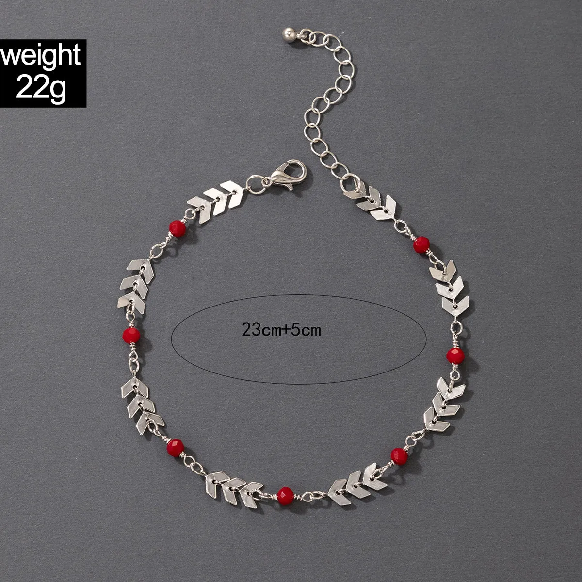 Fashion Adjustable Red Beaded Anklets for Women