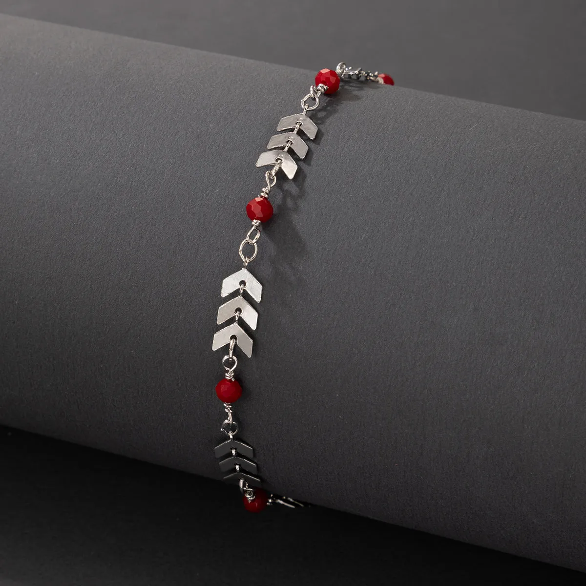 Fashion Adjustable Red Beaded Anklets for Women