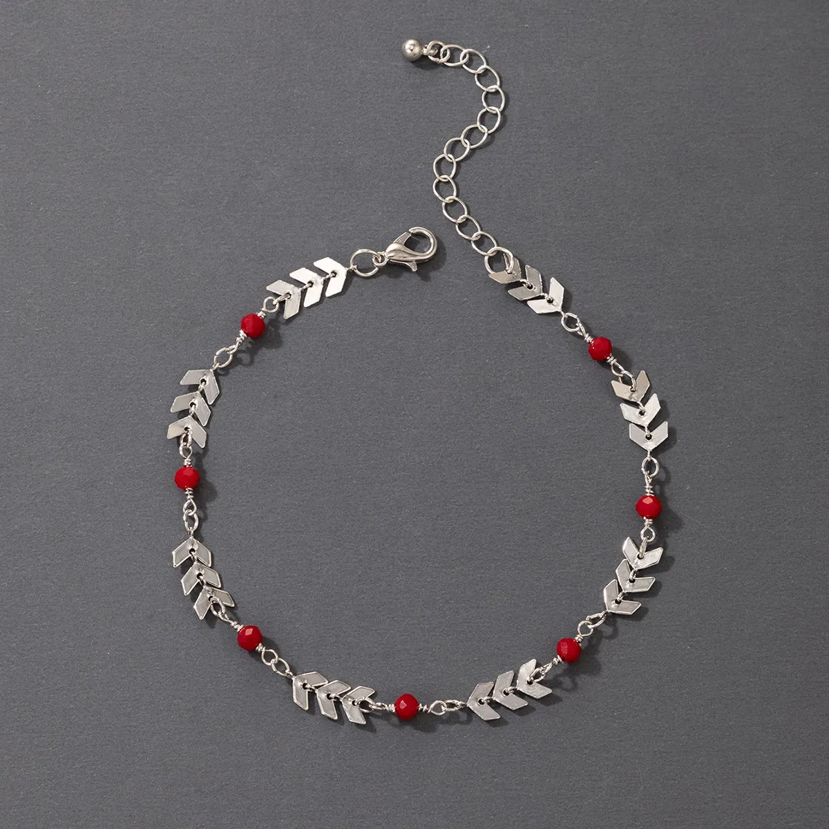 Fashion Adjustable Red Beaded Anklets for Women