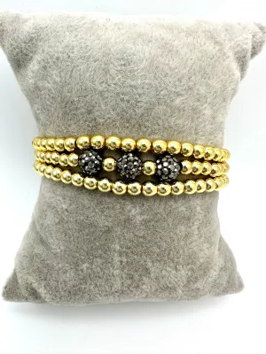 Hematite and Gold Bead Stack
