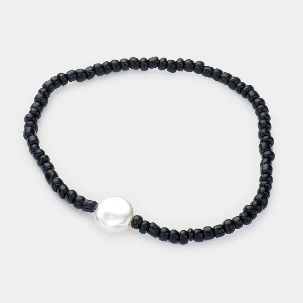 iLLASPARKZ Freshwater Pearl Accented Beaded Anklet
