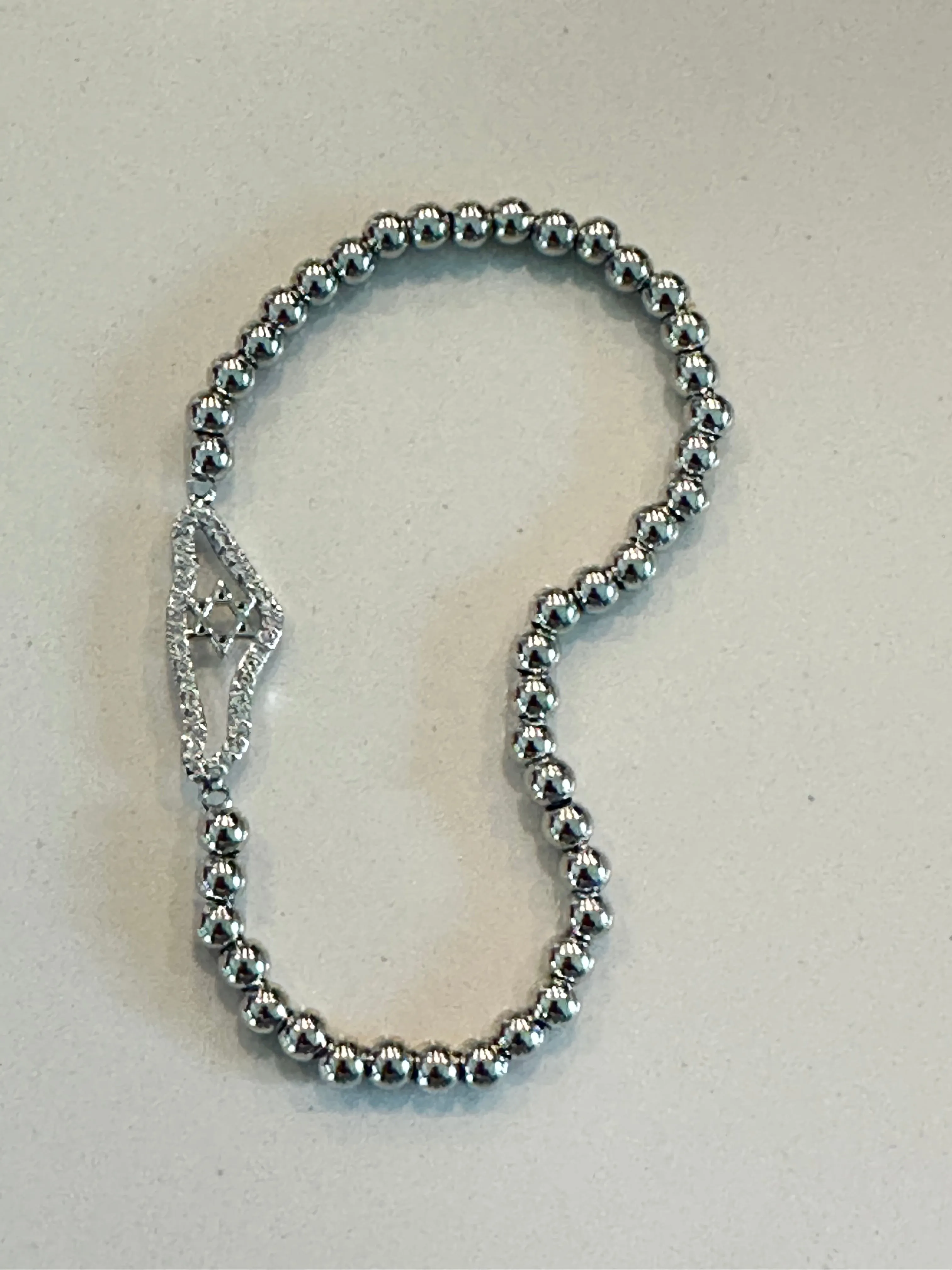 Israel Map Star of David Beaded Bracelet