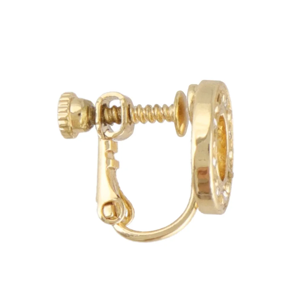 Jeweled Circle Clip On Earrings