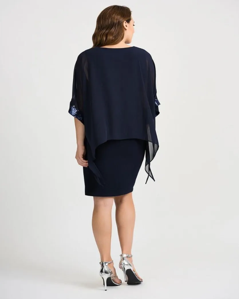 Joseph Ribkoff Dress with Chiffon Overlay  Style 201273