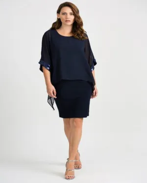 Joseph Ribkoff Dress with Chiffon Overlay  Style 201273