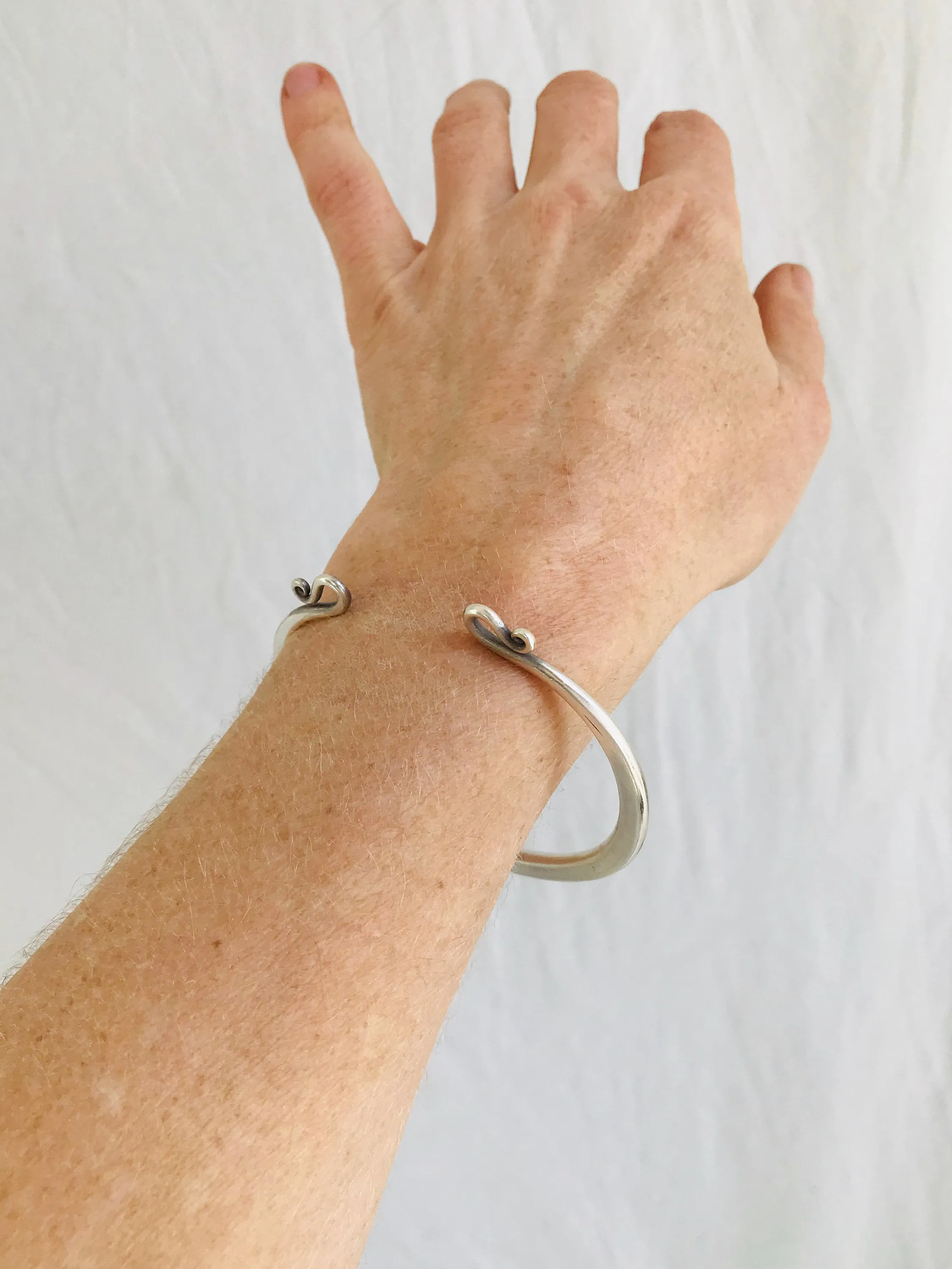 Karen Hill Tribe Bangle. Sterling Silver. Thailand
