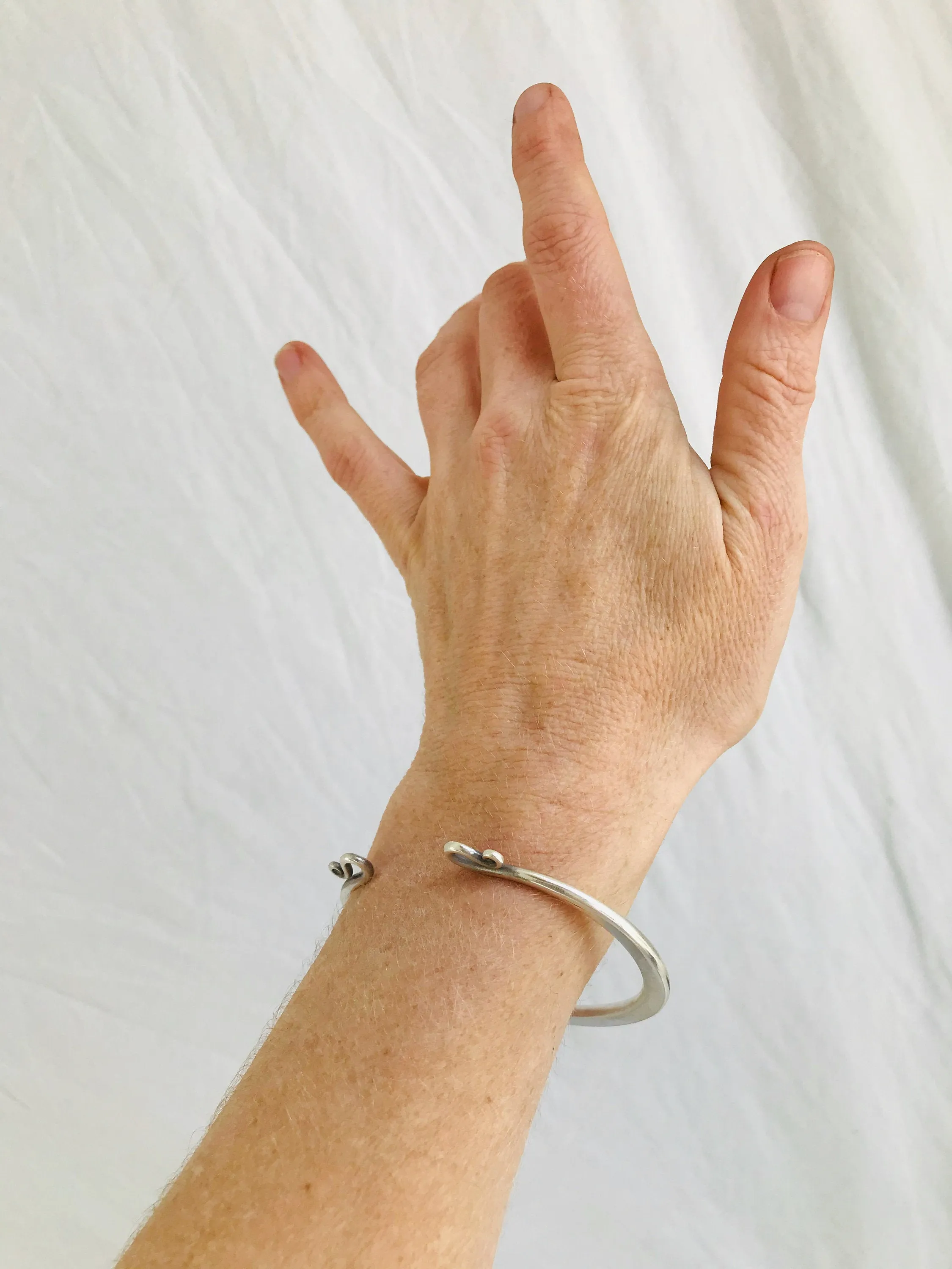 Karen Hill Tribe Bangle. Sterling Silver. Thailand