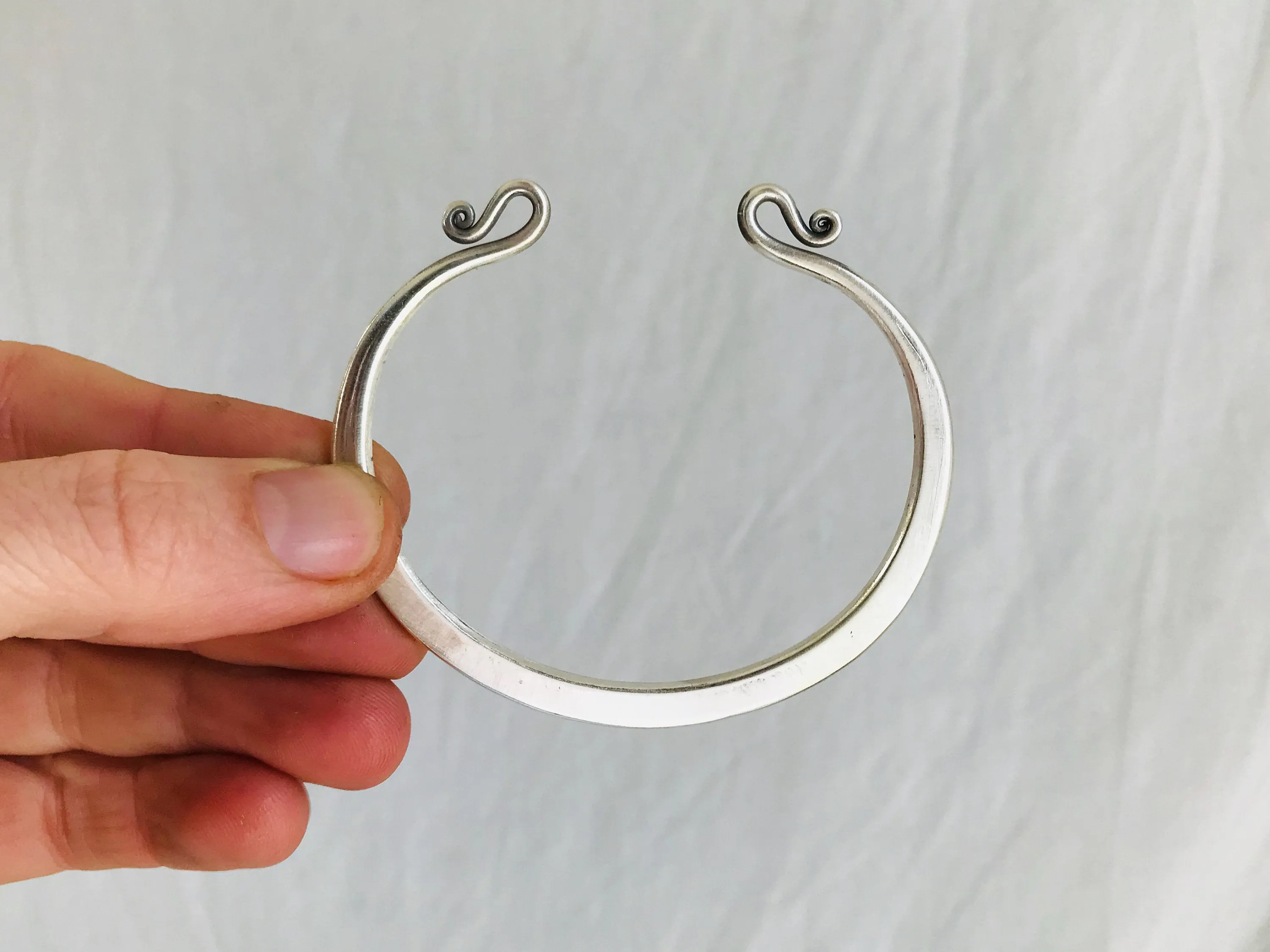 Karen Hill Tribe Bangle. Sterling Silver. Thailand