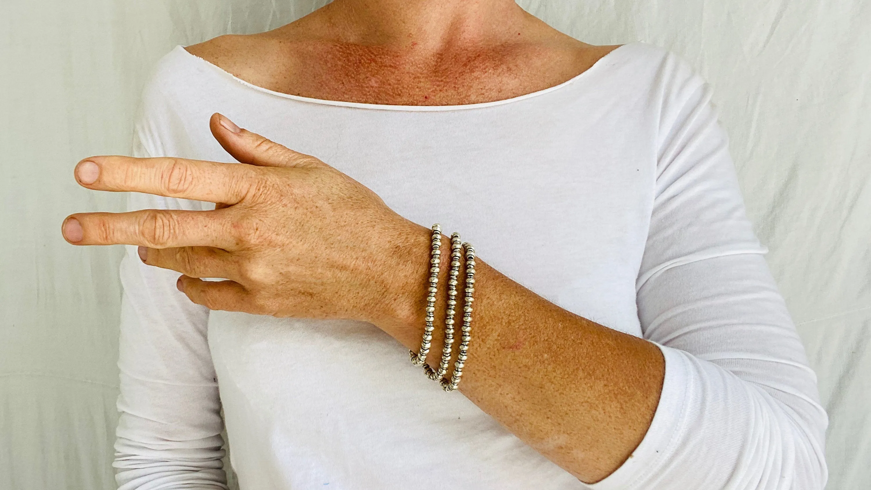 Karen Hill Tribe Bracelet. Sterling Silver.