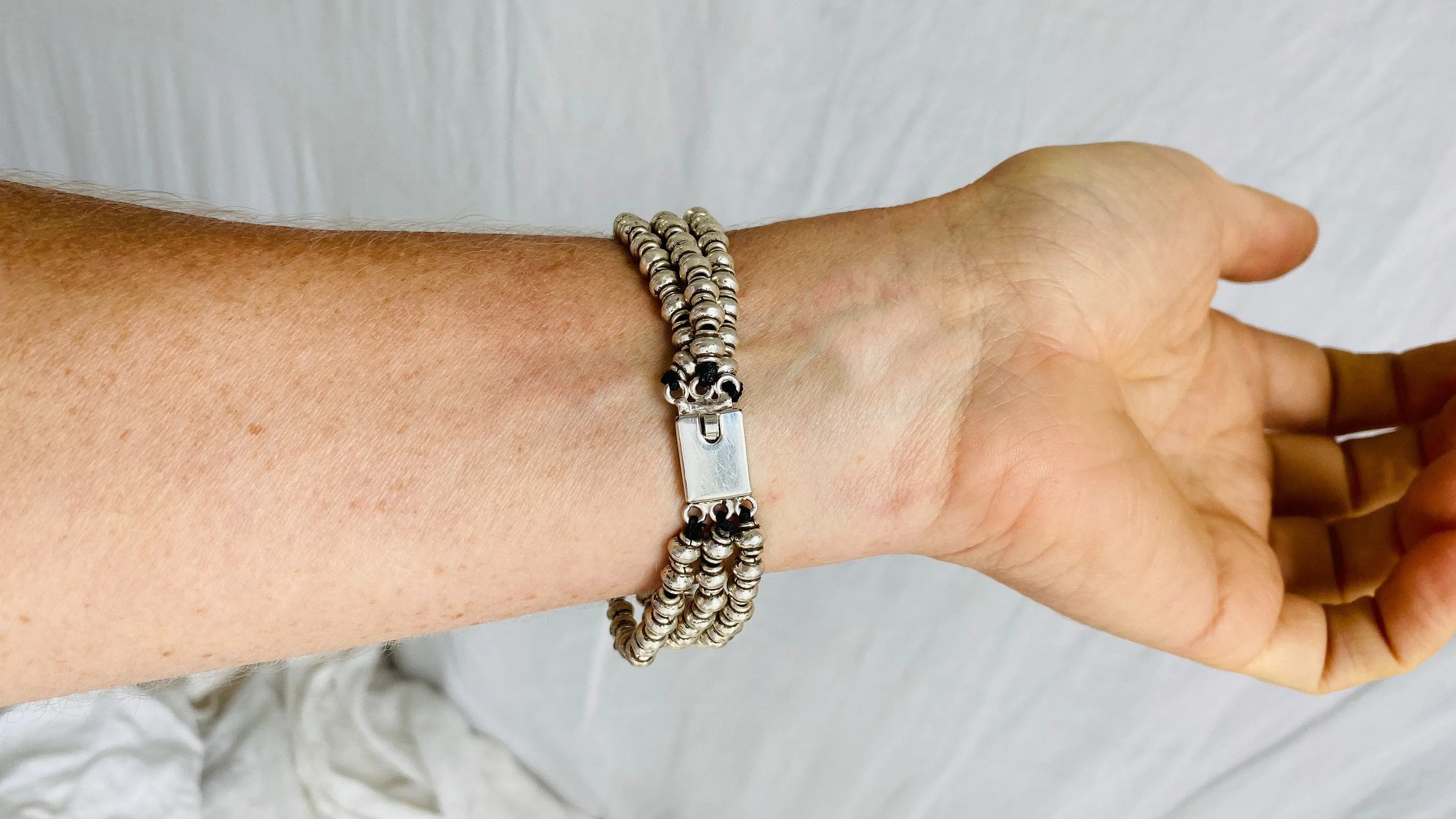 Karen Hill Tribe Bracelet. Sterling Silver.
