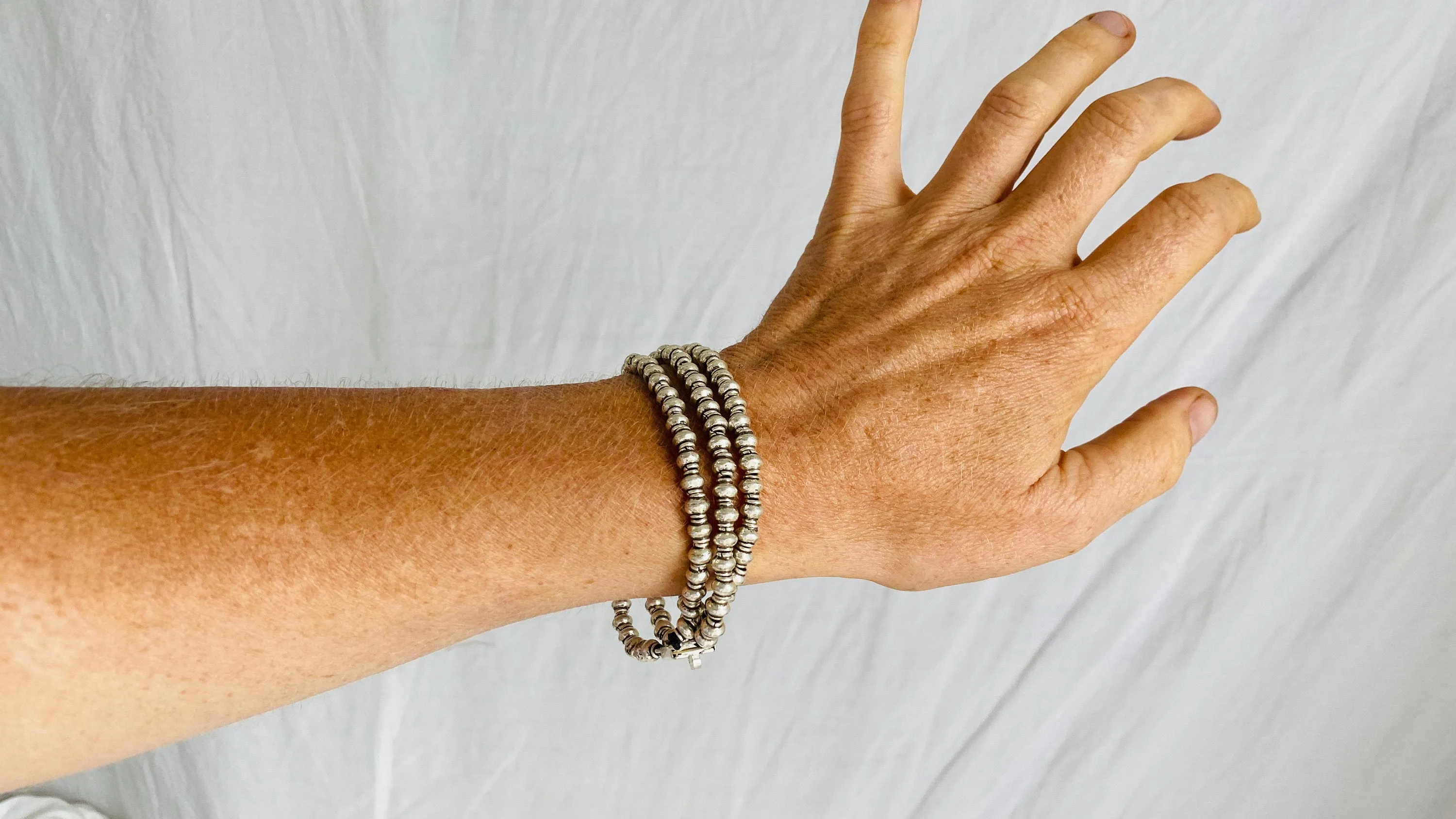 Karen Hill Tribe Bracelet. Sterling Silver.