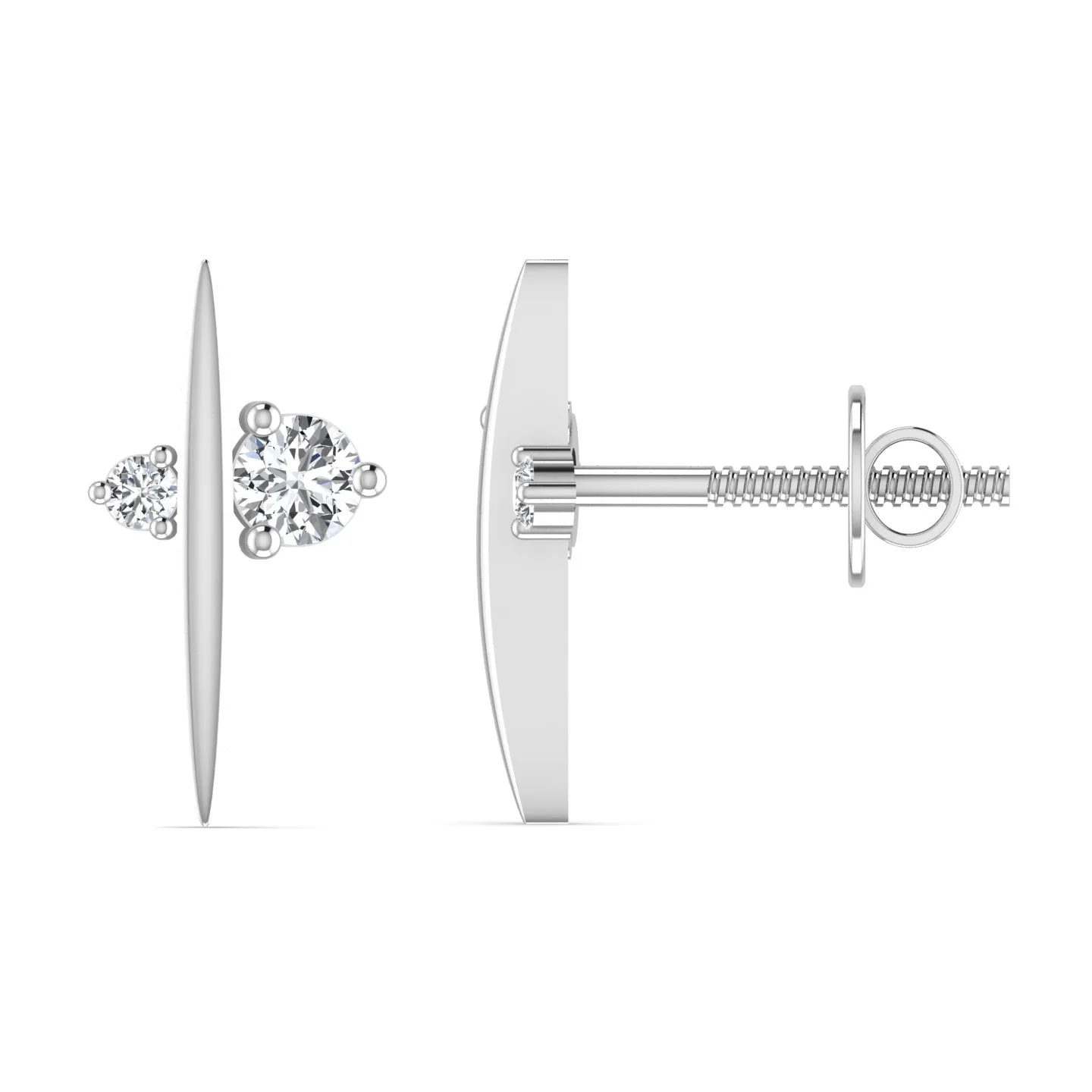 Lustrous Sterling Silver Stud Earrings