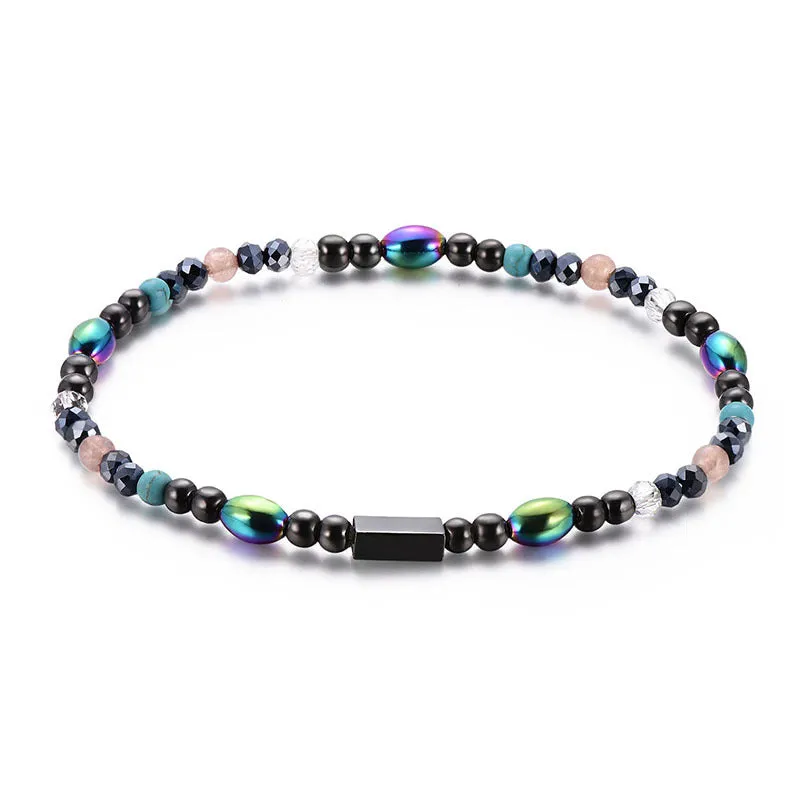 Magnetic Stone Anklets Therapy Weight Loss Slimming Beaded Anklets