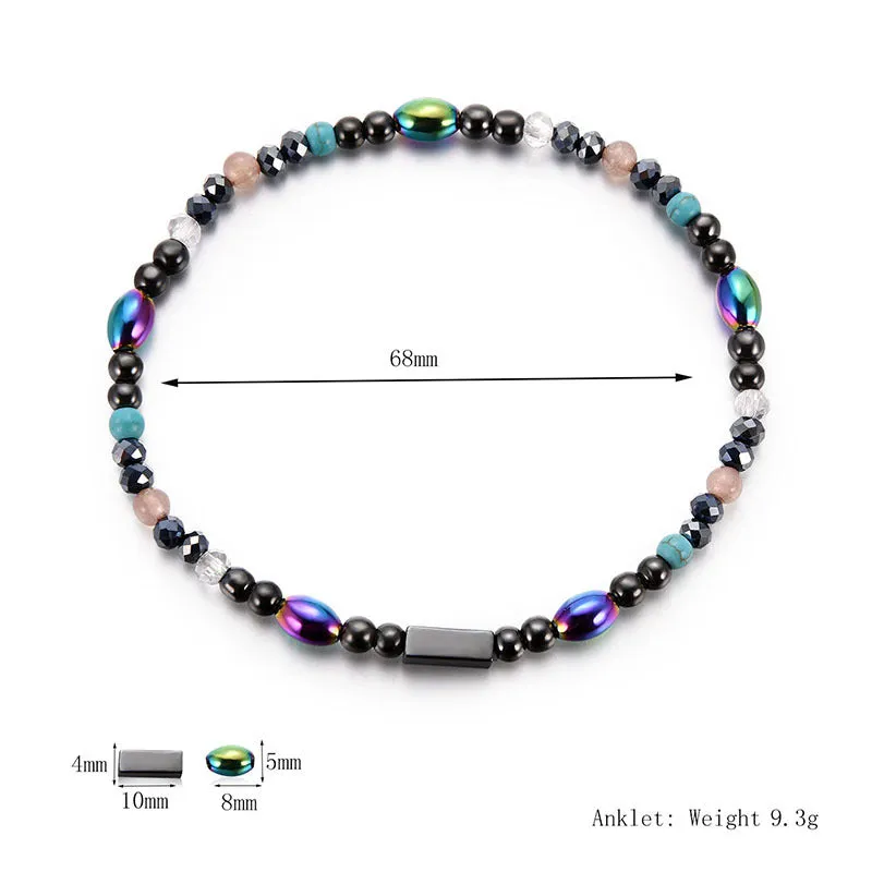 Magnetic Stone Anklets Therapy Weight Loss Slimming Beaded Anklets