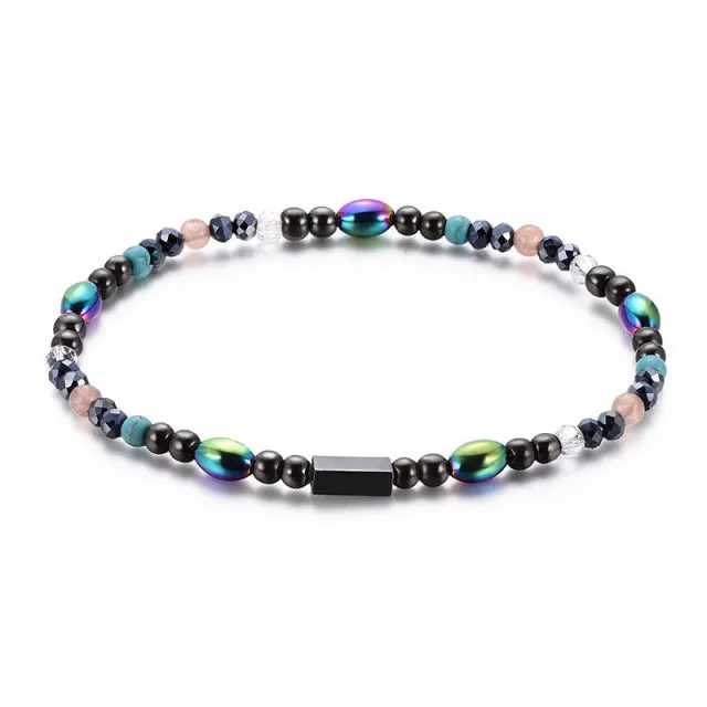Magnetic Stone Anklets Therapy Weight Loss Slimming Beaded Anklets