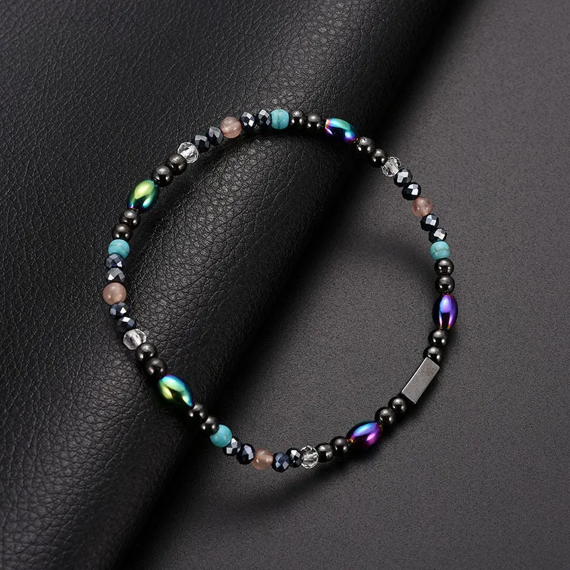 Magnetic Stone Anklets Therapy Weight Loss Slimming Beaded Anklets