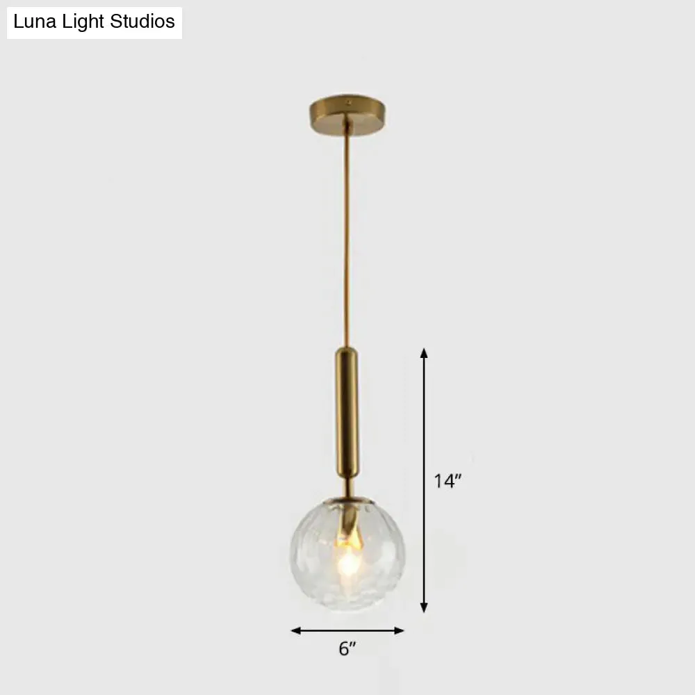 Modernist Hammer Glass Pendant Light - Stylish Hanging Ball Fixture for Restaurants