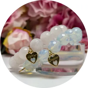 Rose Quartz & Opalite Mother Daughter Duo