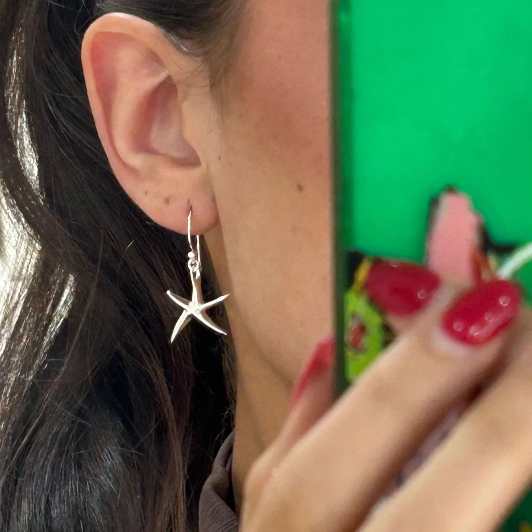 Starfish Earrings Silver