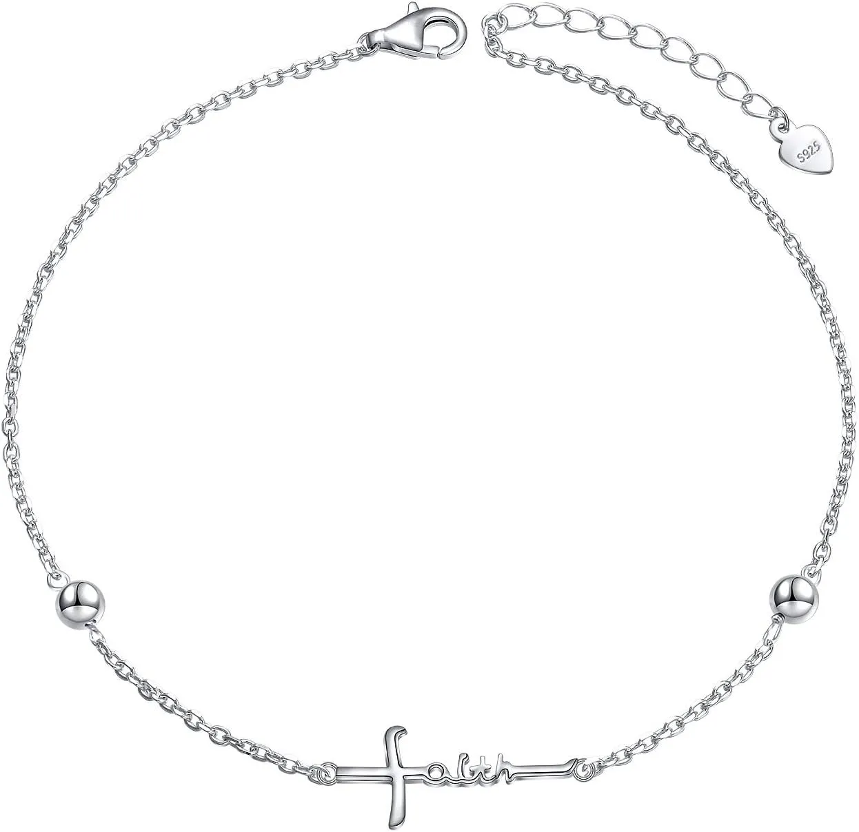 Yearace Anklet for Women S925 Sterling Silver Adjustable Foot Beaded Cross Claddagh Turtle Stethoscope Butterfly Bee Dragonfly Ankle Bracelet Anklets Jewelry