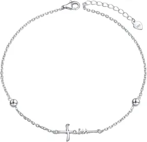 Yearace Anklet for Women S925 Sterling Silver Adjustable Foot Beaded Cross Claddagh Turtle Stethoscope Butterfly Bee Dragonfly Ankle Bracelet Anklets Jewelry